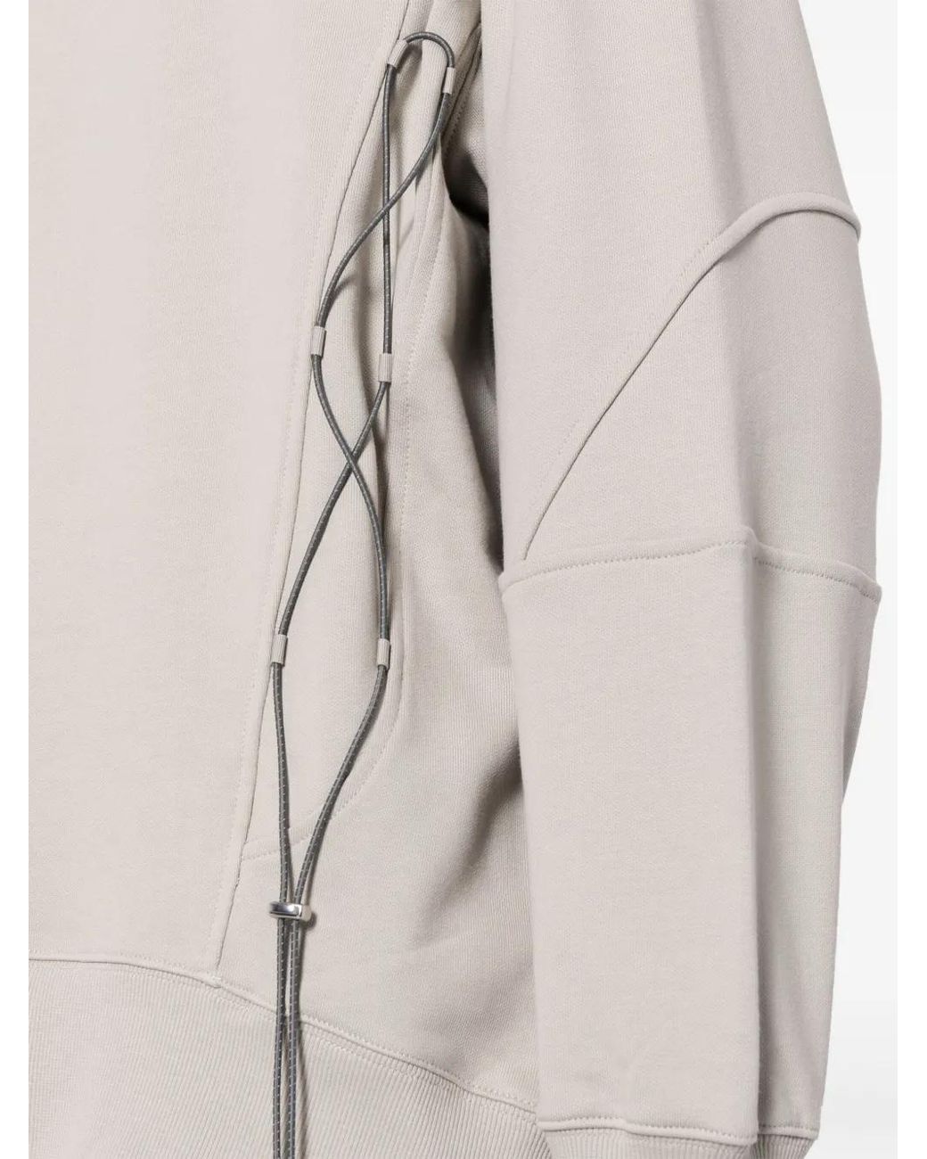 Spoonyard Gray Lace-Up Cotton Hoodie for men