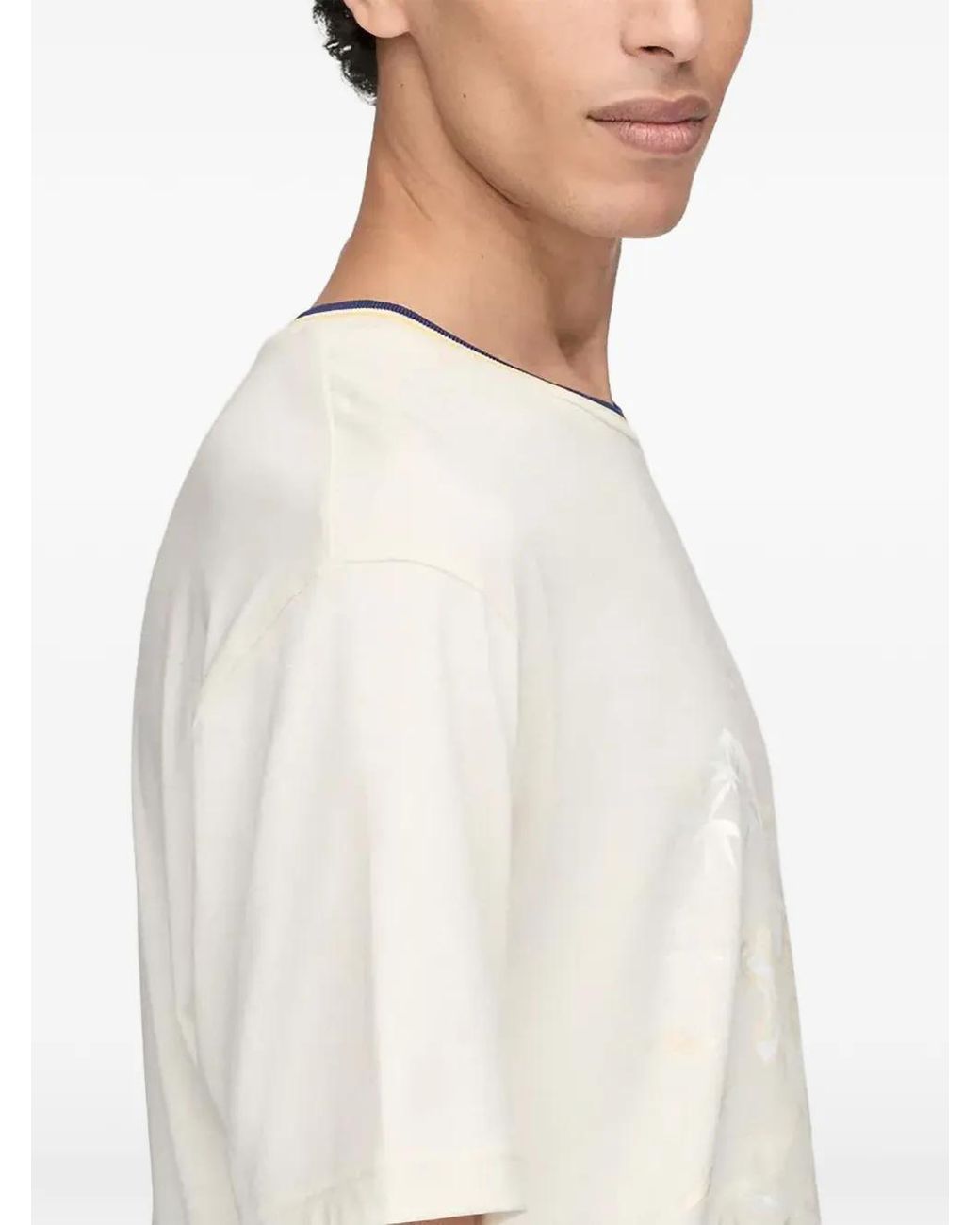 Y-3 White X Wales Bonner Tiger-Print Ringer T-Shirt for men