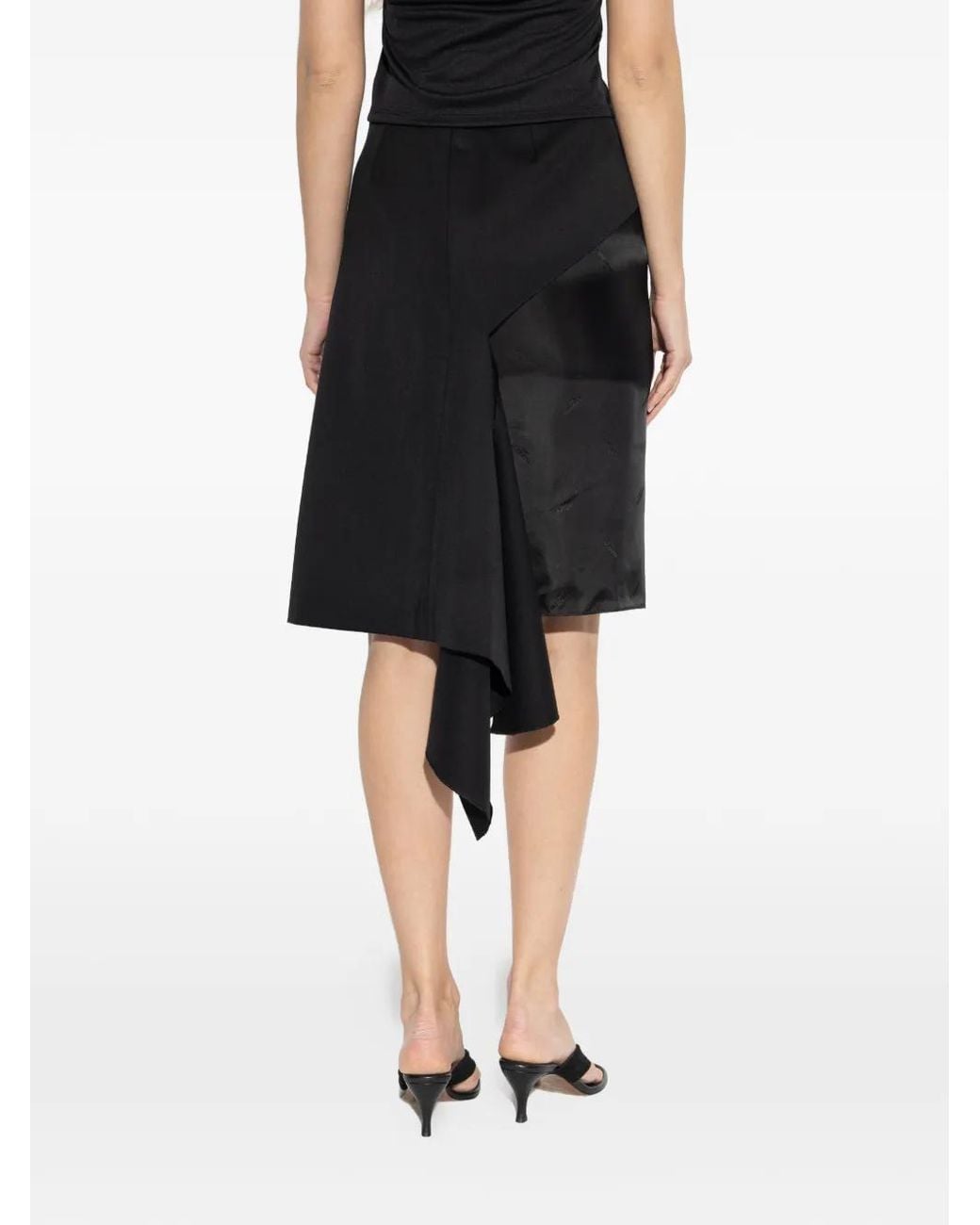 Vetements Black Asymmetric Drape-Panel Skirt