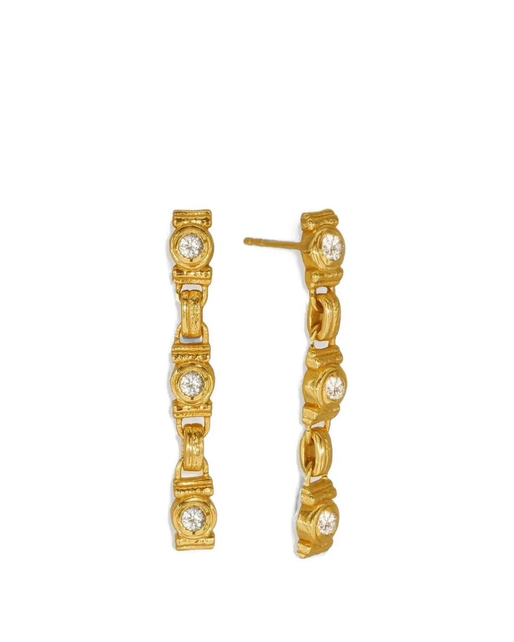 Ottoman Hands Metallic Boucles D'Oreilles Pendantes Tennis En Topaze Blanche