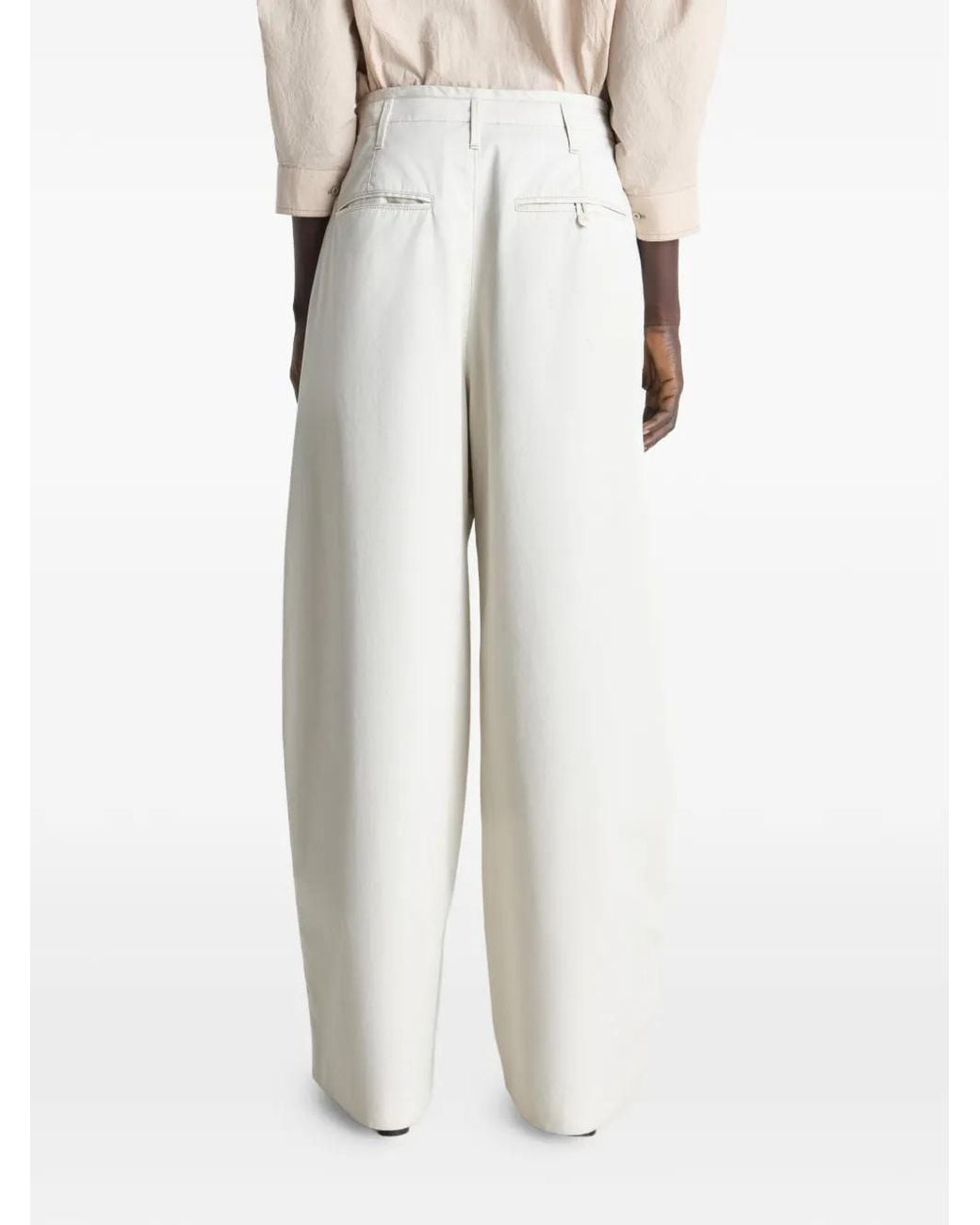 Lemaire White Belt-Loop Pocket Trousers