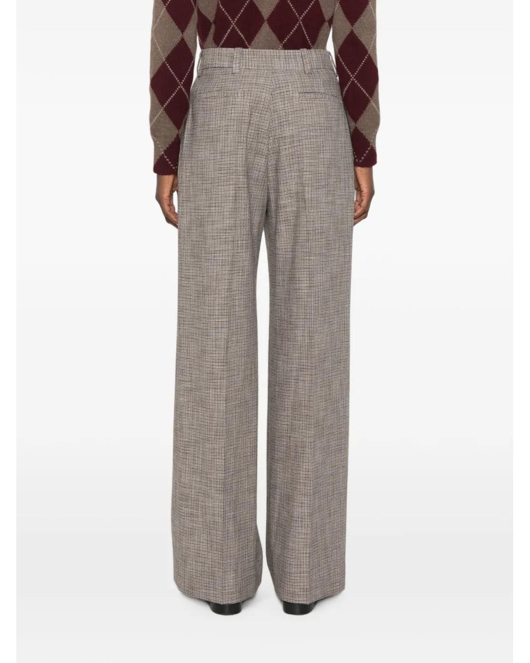 Maje Gray Checked Suit Trousers