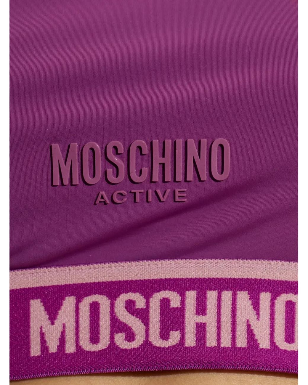 Moschino Purple Active Logo-Underband Sports Bra