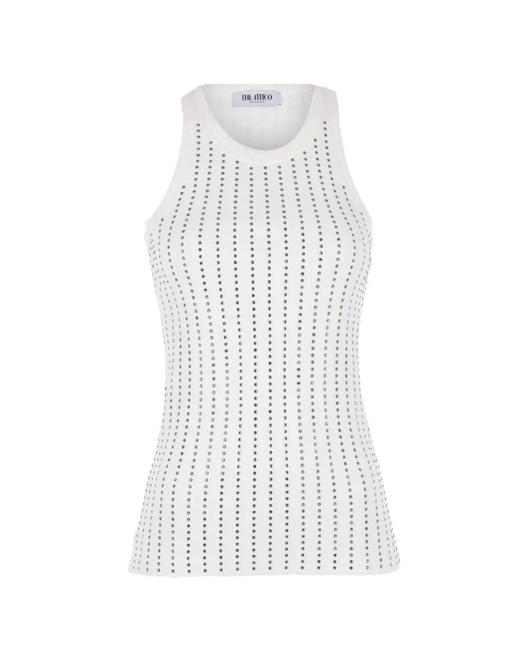 The Attico White Embellished Top