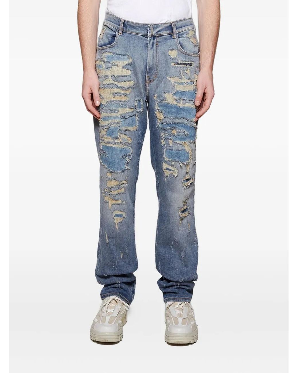Givenchy Blue Distressed-Effect Jeans for men