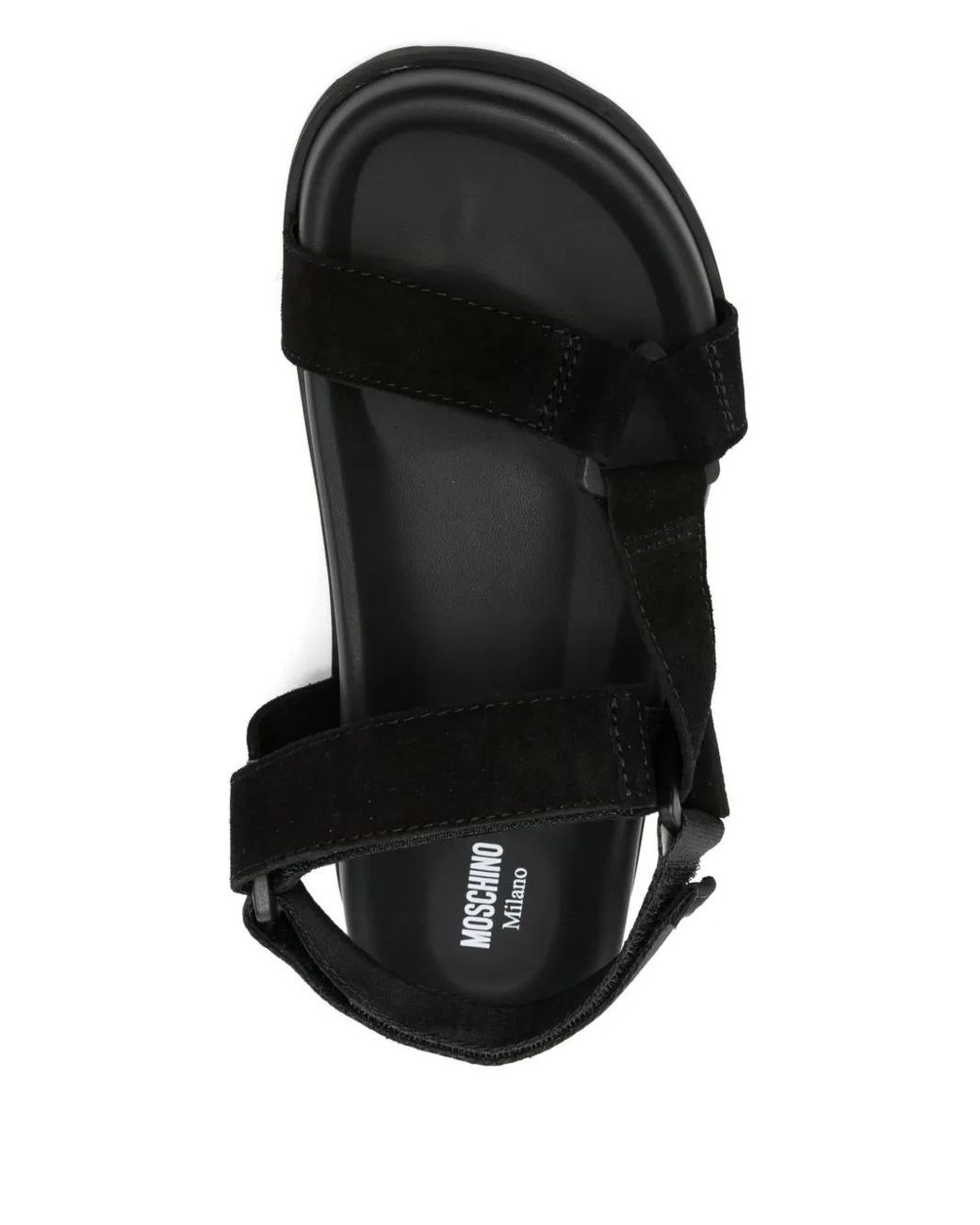 Moschino Black Flatform-Sandalen Mit Klettverschluss