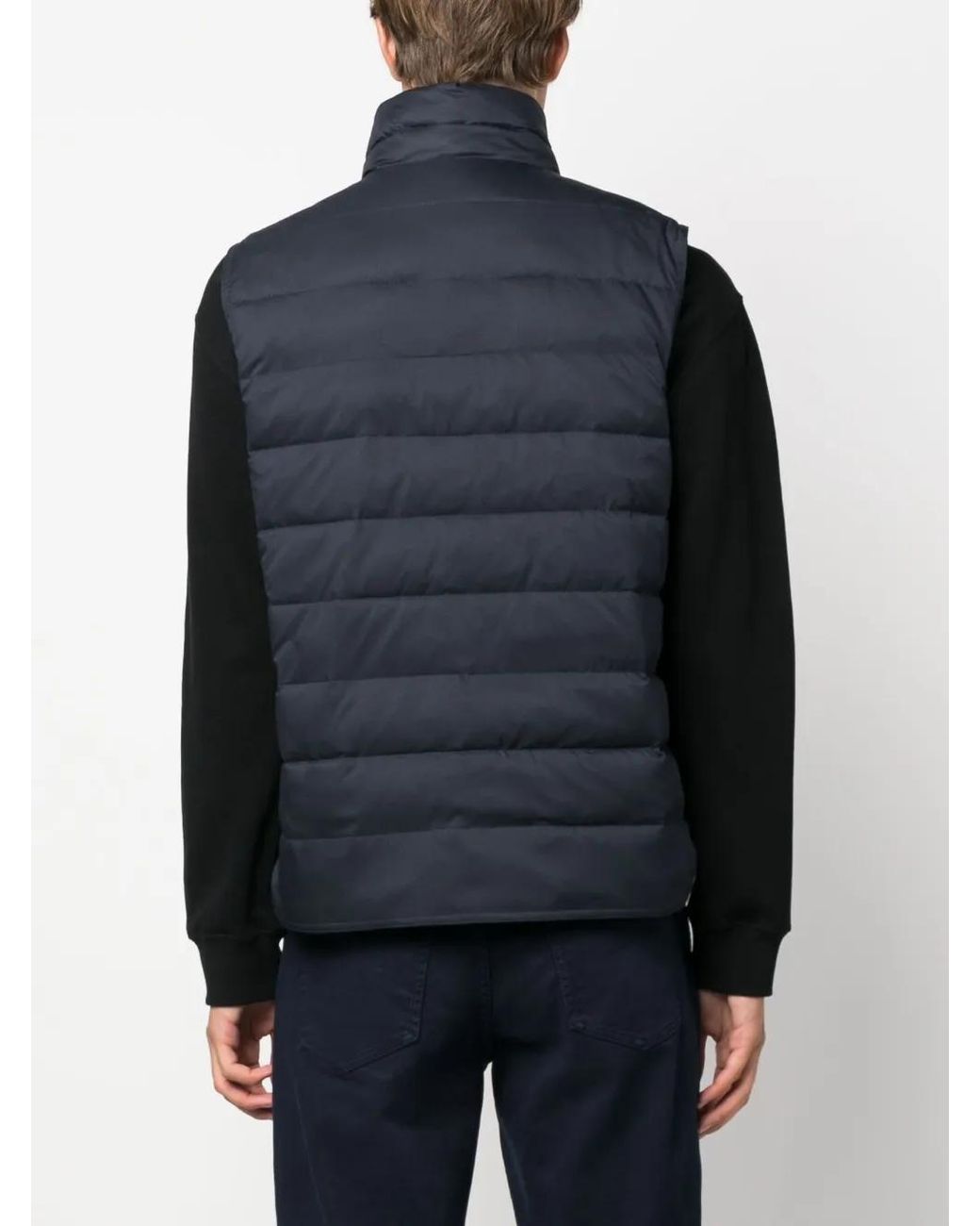 Kiton Blue Mock-Neck Padded Gilet for men