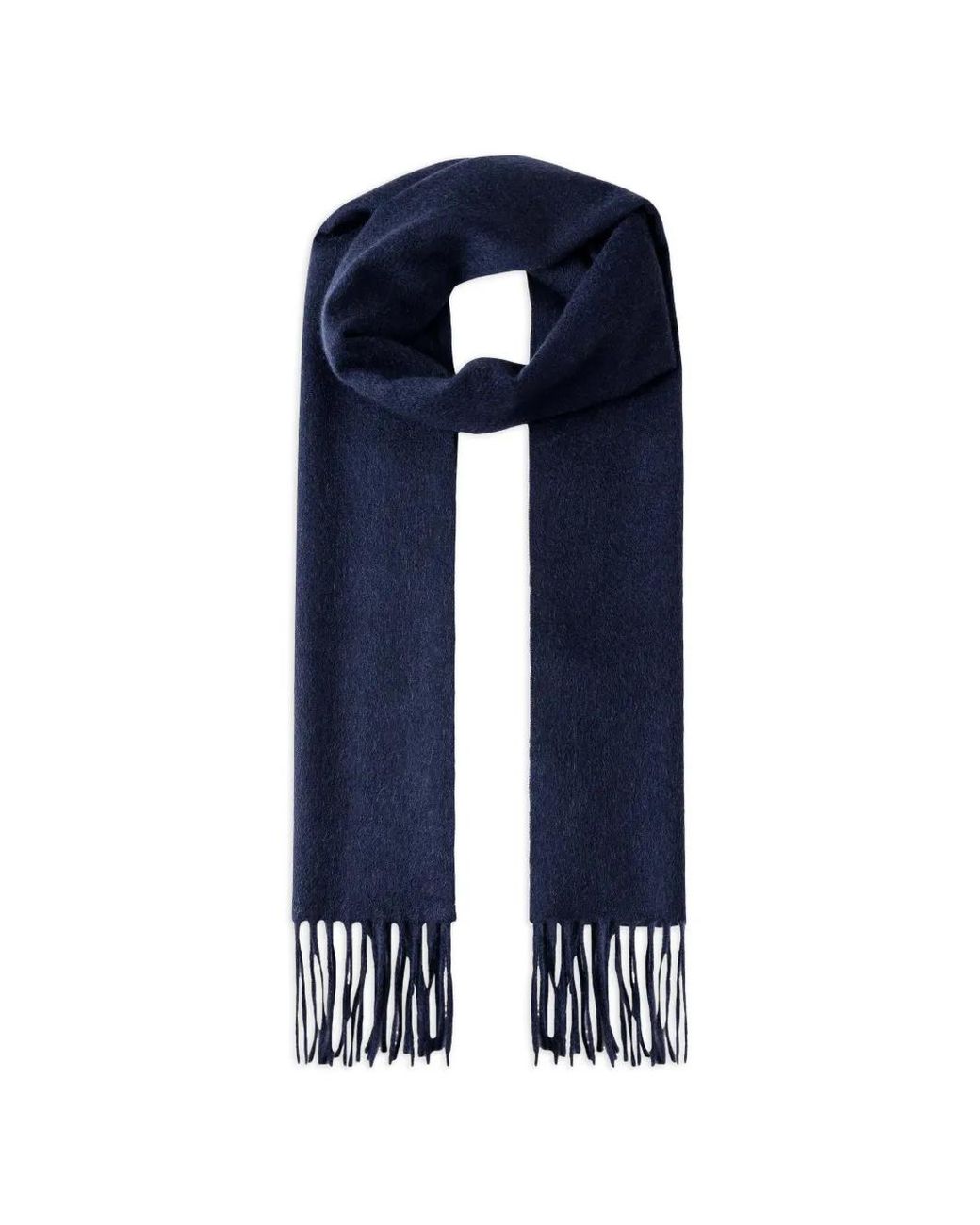 Hackett Blue Fringed Cashmere Scarf for men