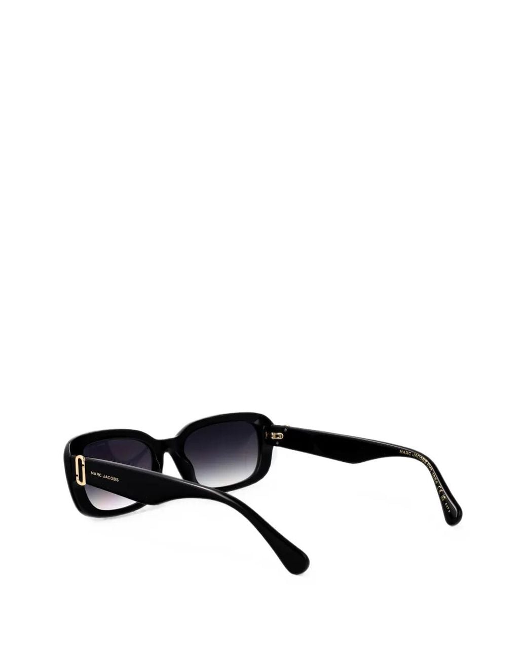 Marc Jacobs Black Logo-Plaque Rectangle-Frame Sunglasses