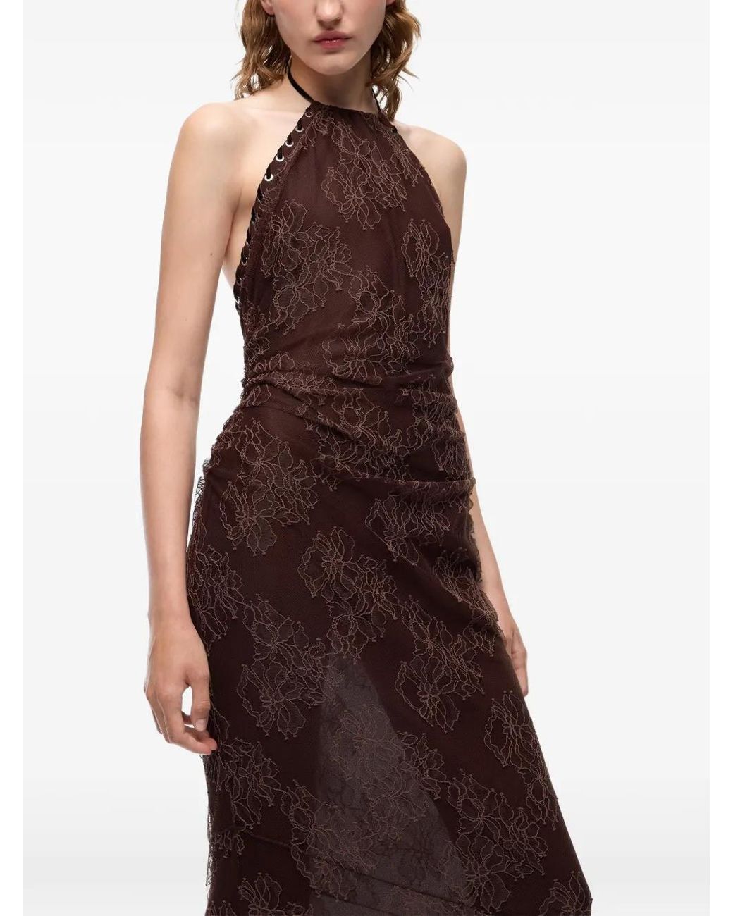 Pinko Brown Mustang Slip Dress
