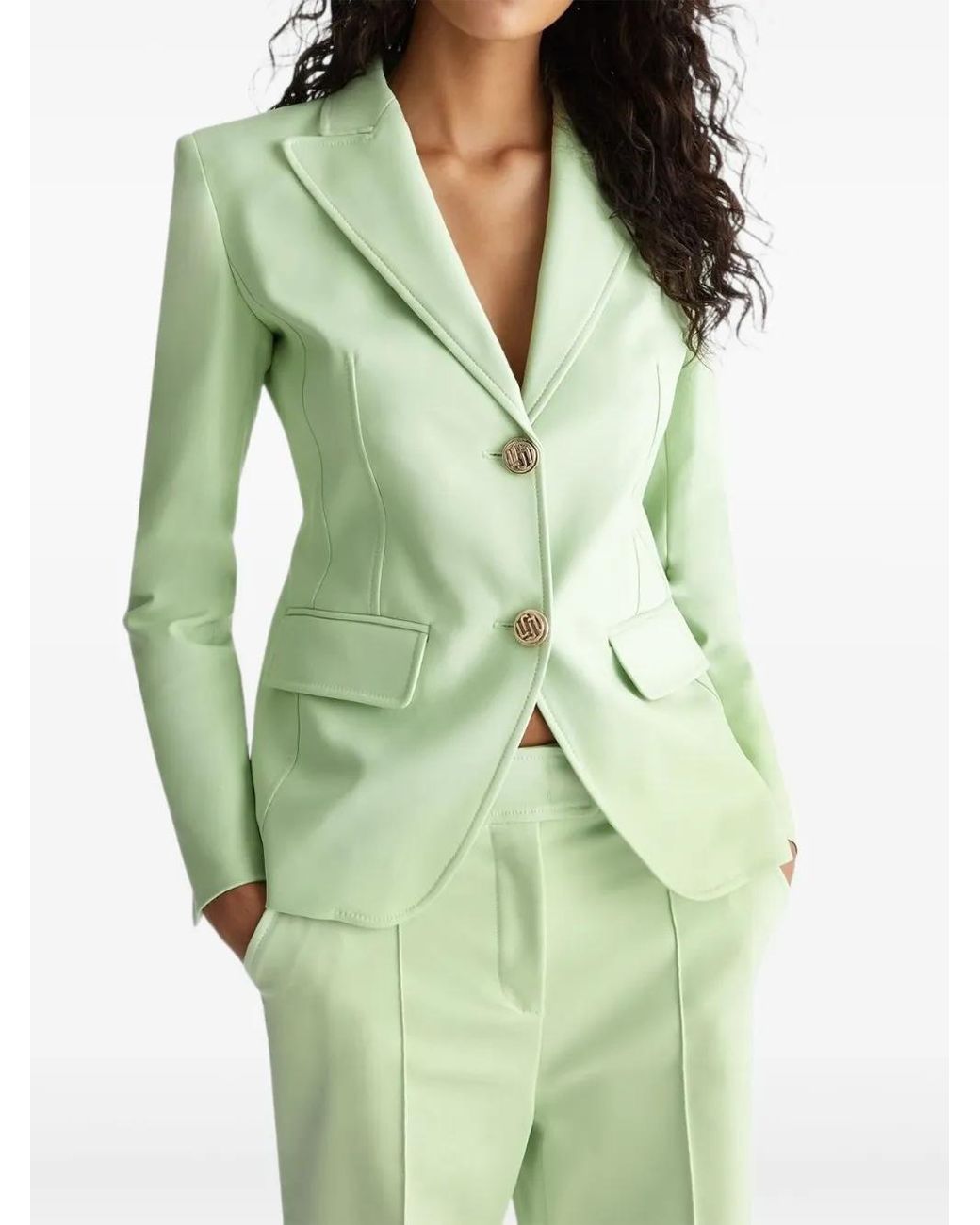 Liu Jo Green Buttoned Jacket