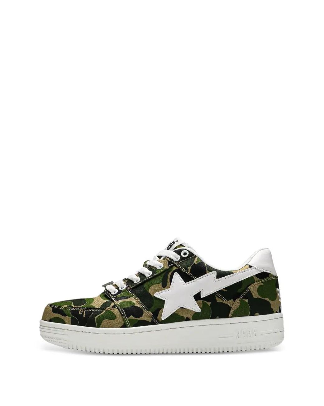 A Bathing Ape Green Bapesta Camouflage-Pattern Sneakers for men