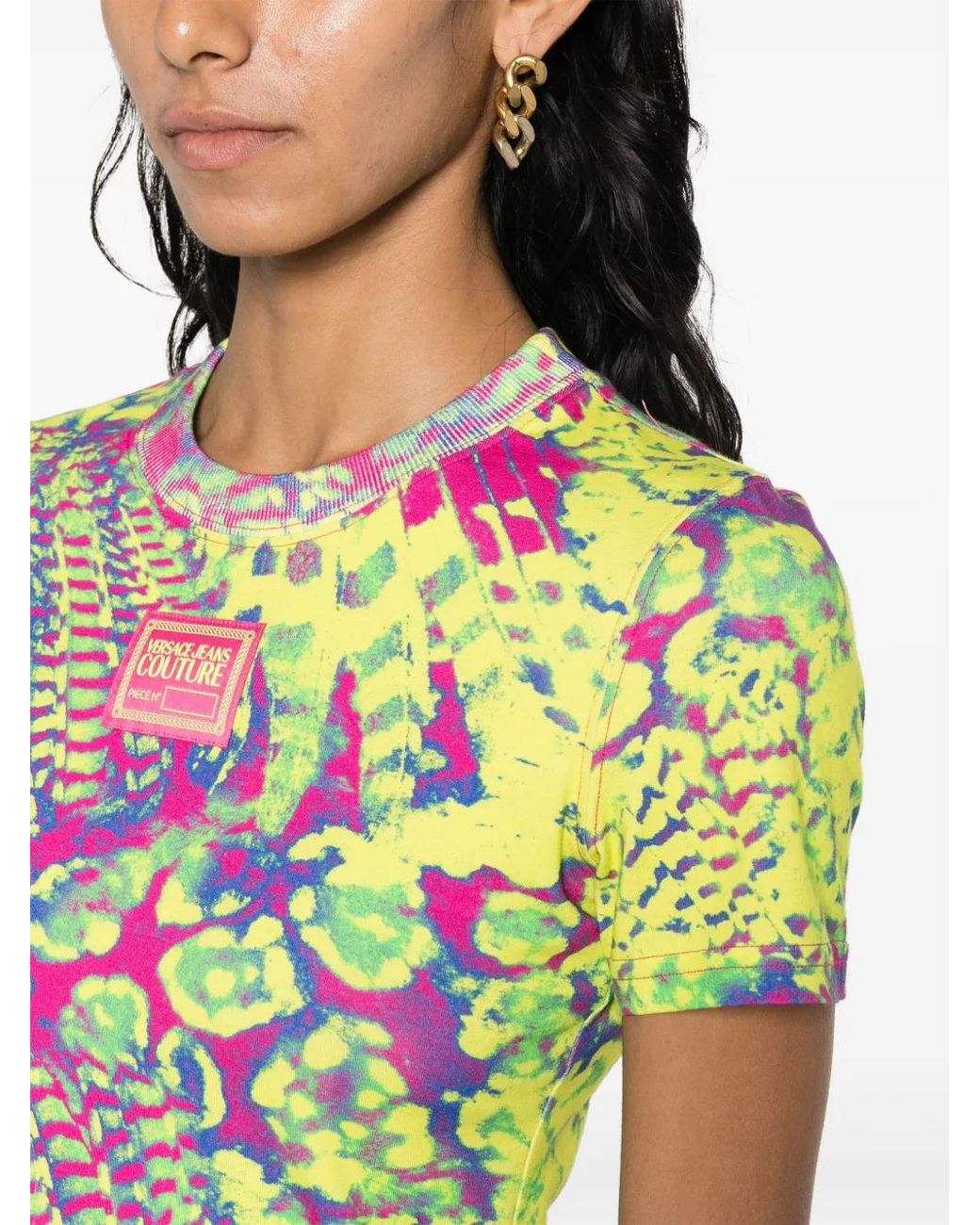 Versace Jeans Couture Pink Printed Cotton T-Shirt