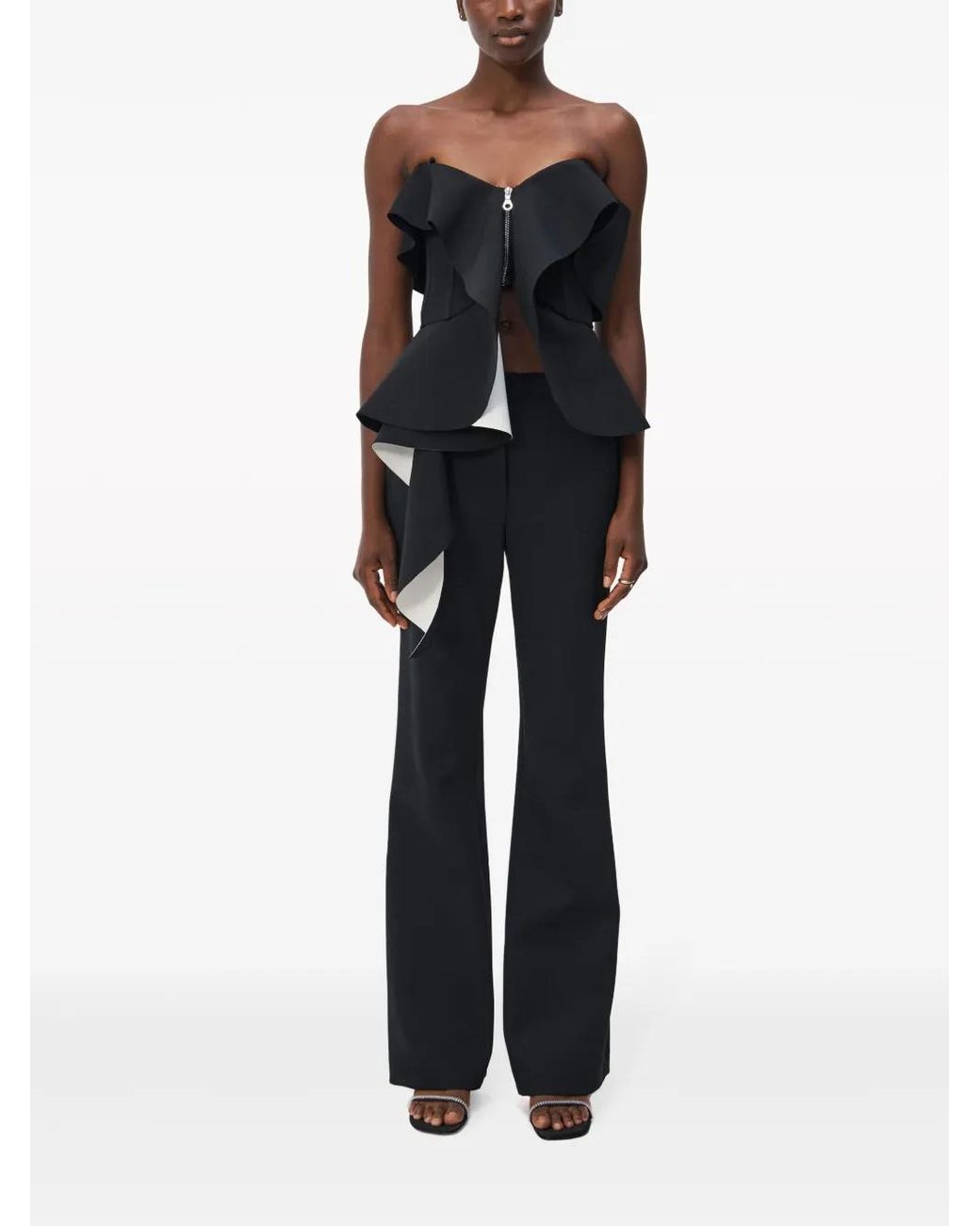 Jonathan Simkhai Black Desiree Draped Top
