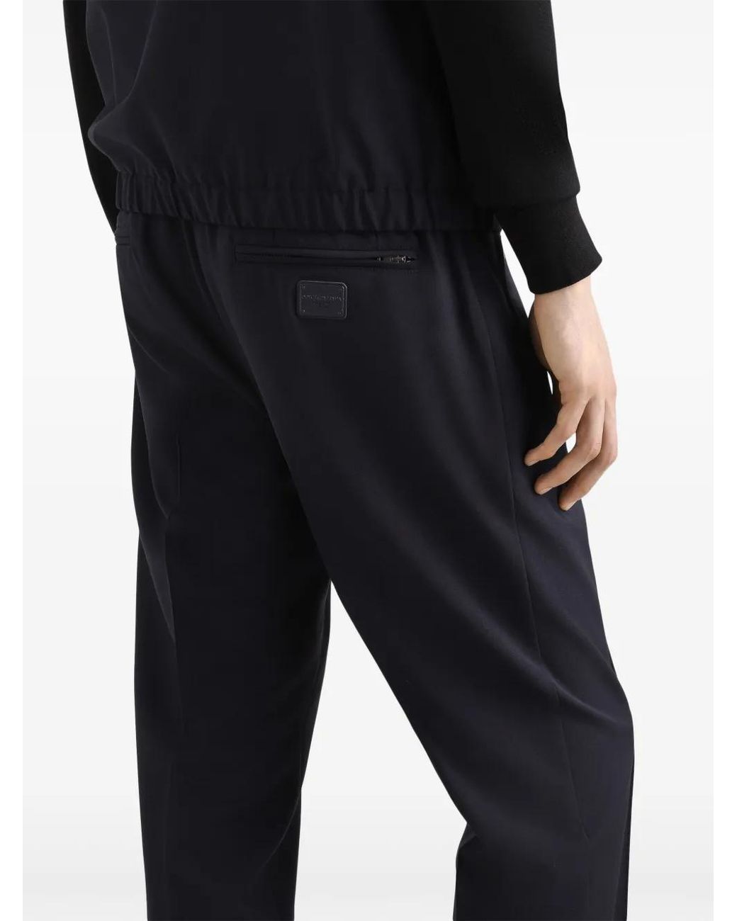 Dolce & Gabbana Blue Pleat-Detail Trousers for men