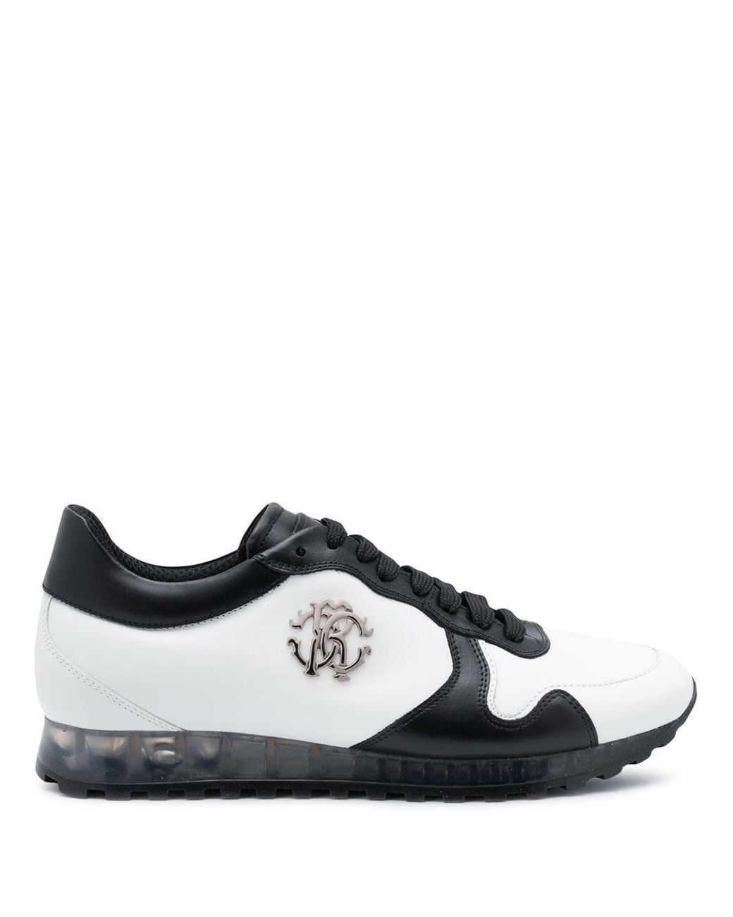 Roberto Cavalli Leather Rc Monogram Sneakers in White for Men - Lyst