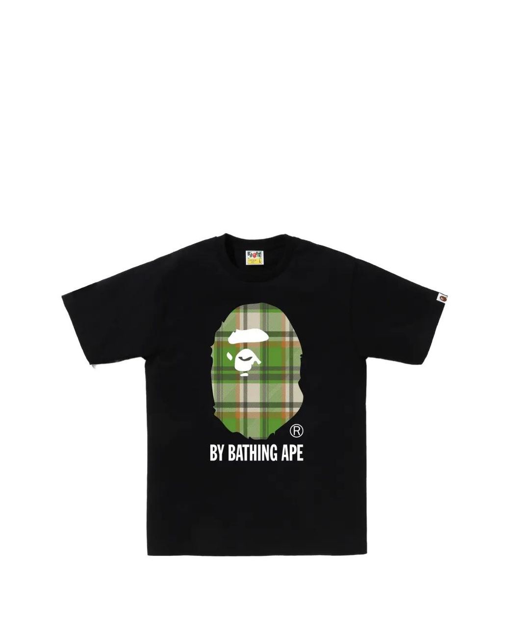 A Bathing Ape Black T-Shirt Ape Head À Carreaux for men