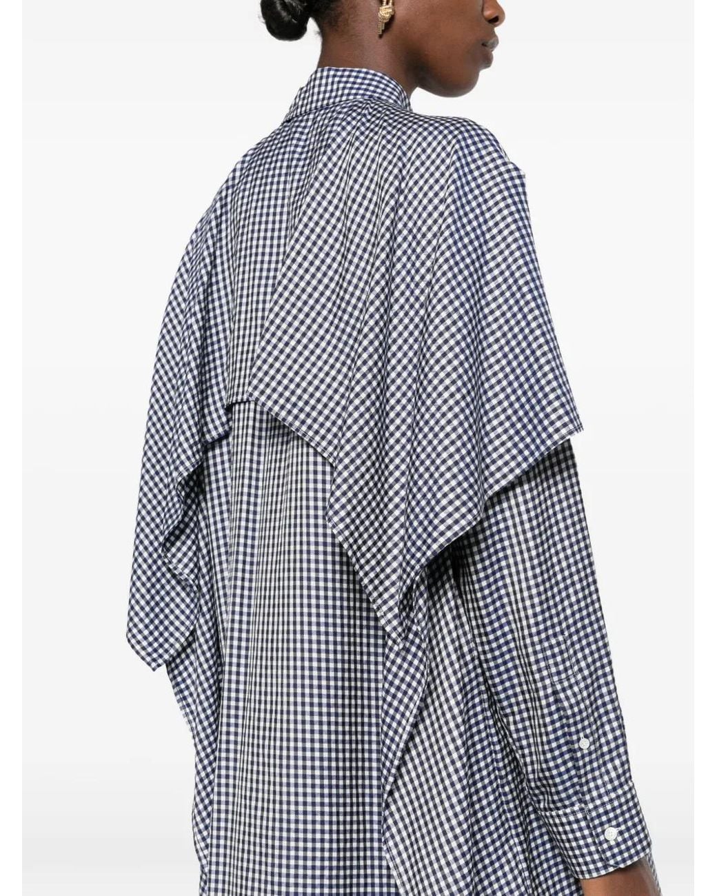 Loewe Gingham Gedrapeerde Blousejurk in het Gray