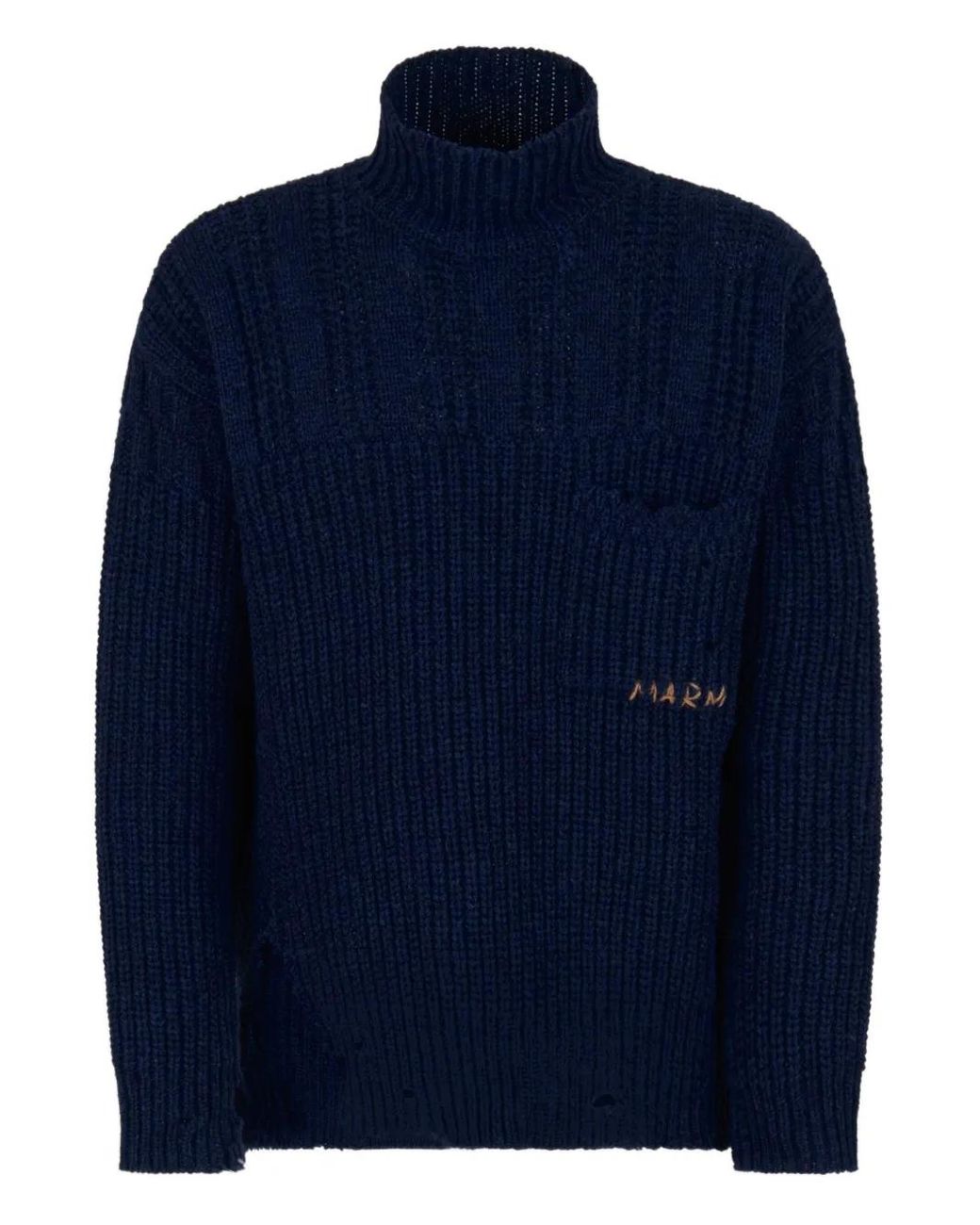 Marni Blue Ribbed Turtleneck Sweater for men