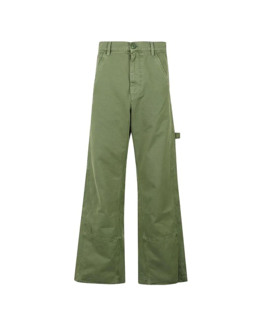 Marni Green Straight-Leg Cotton Trousers