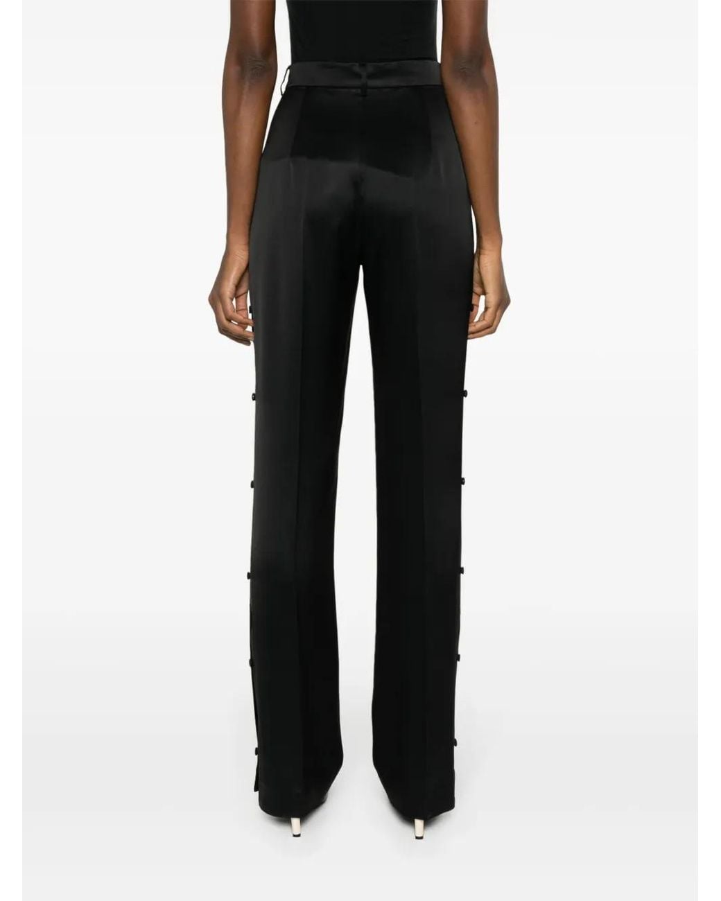 Nanushka Black Felina Straight-Leg Trousers