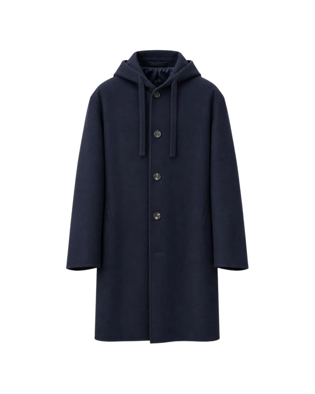 Lardini Blue Hooded Button-Fastening Coat for men