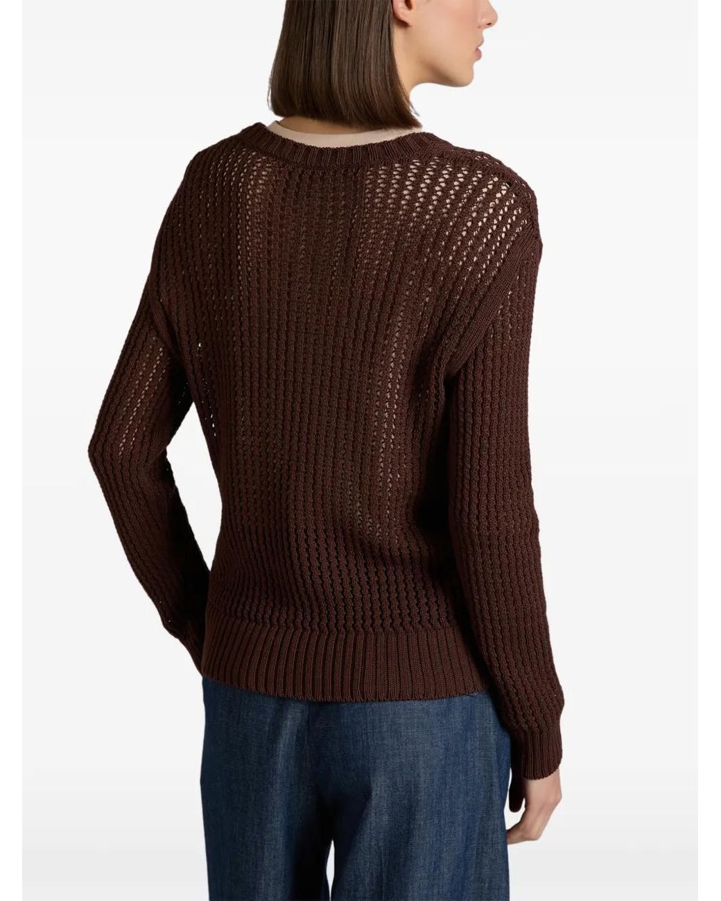 Slowear Brown Crew-Neck Top