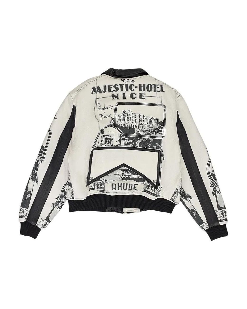 Rhude Natural Printed Voyage Bomber Jacket for men