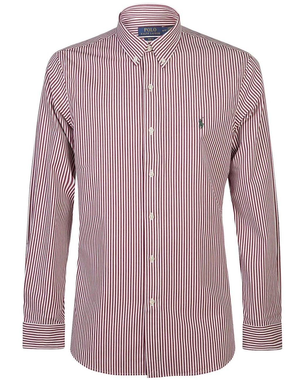 Polo Ralph Lauren Purple Striped Poplin Shirt for men