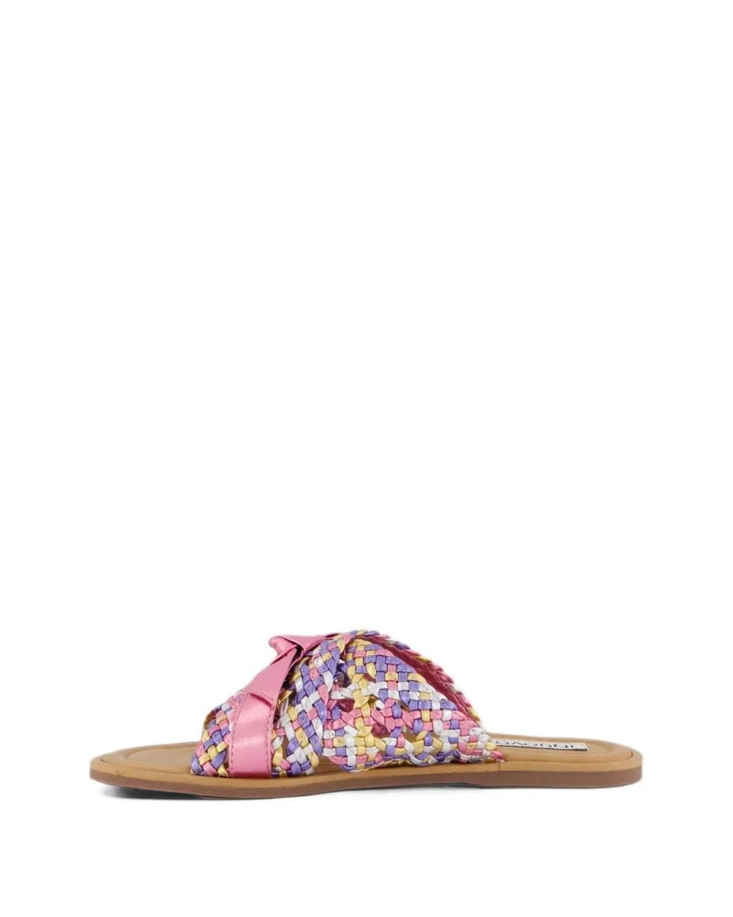 Inuovo Pink Braided Bow-Detail Sandals