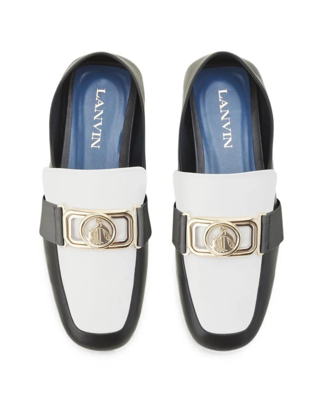 Lanvin White Mother And Child Logo-Plaque Loafers