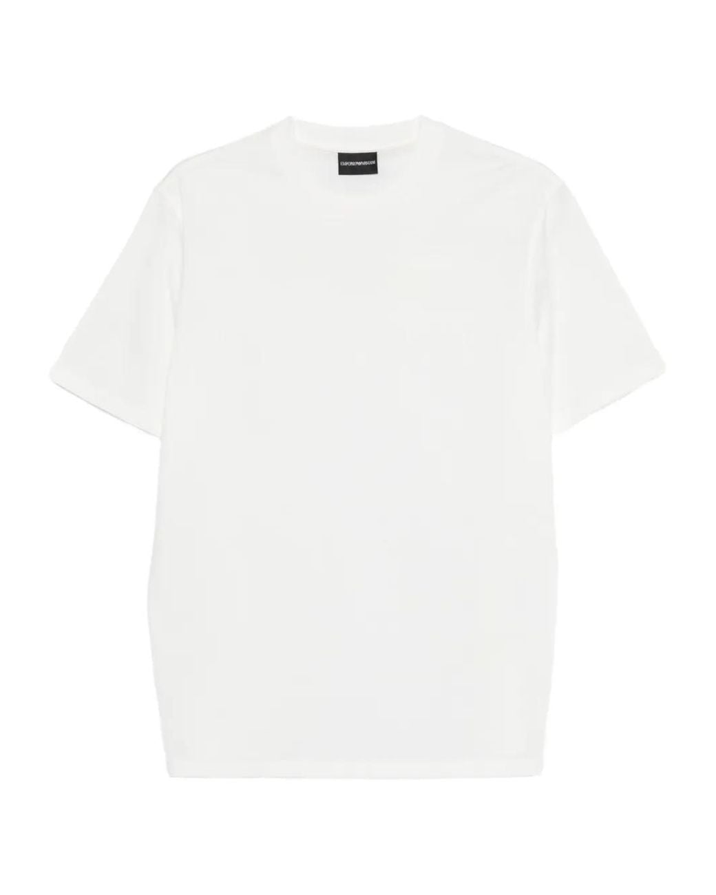 Emporio Armani White Logo Cotton T-Shirt for men