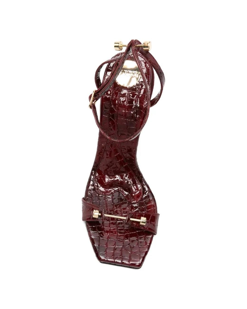 HARDOT Red Croc-Effect Stiletto Sandals