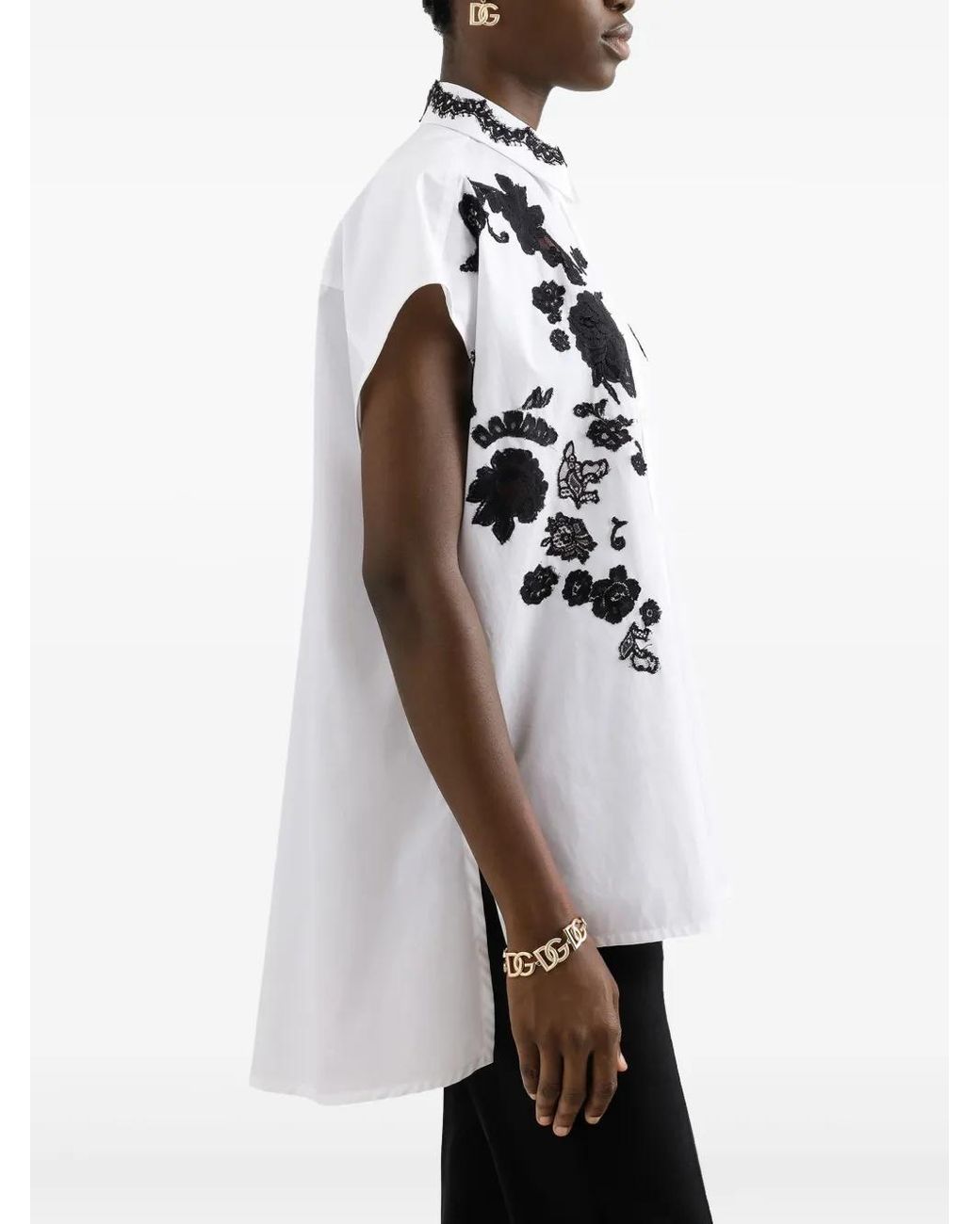 Dolce & Gabbana White Dna Lace-Detail Shirt