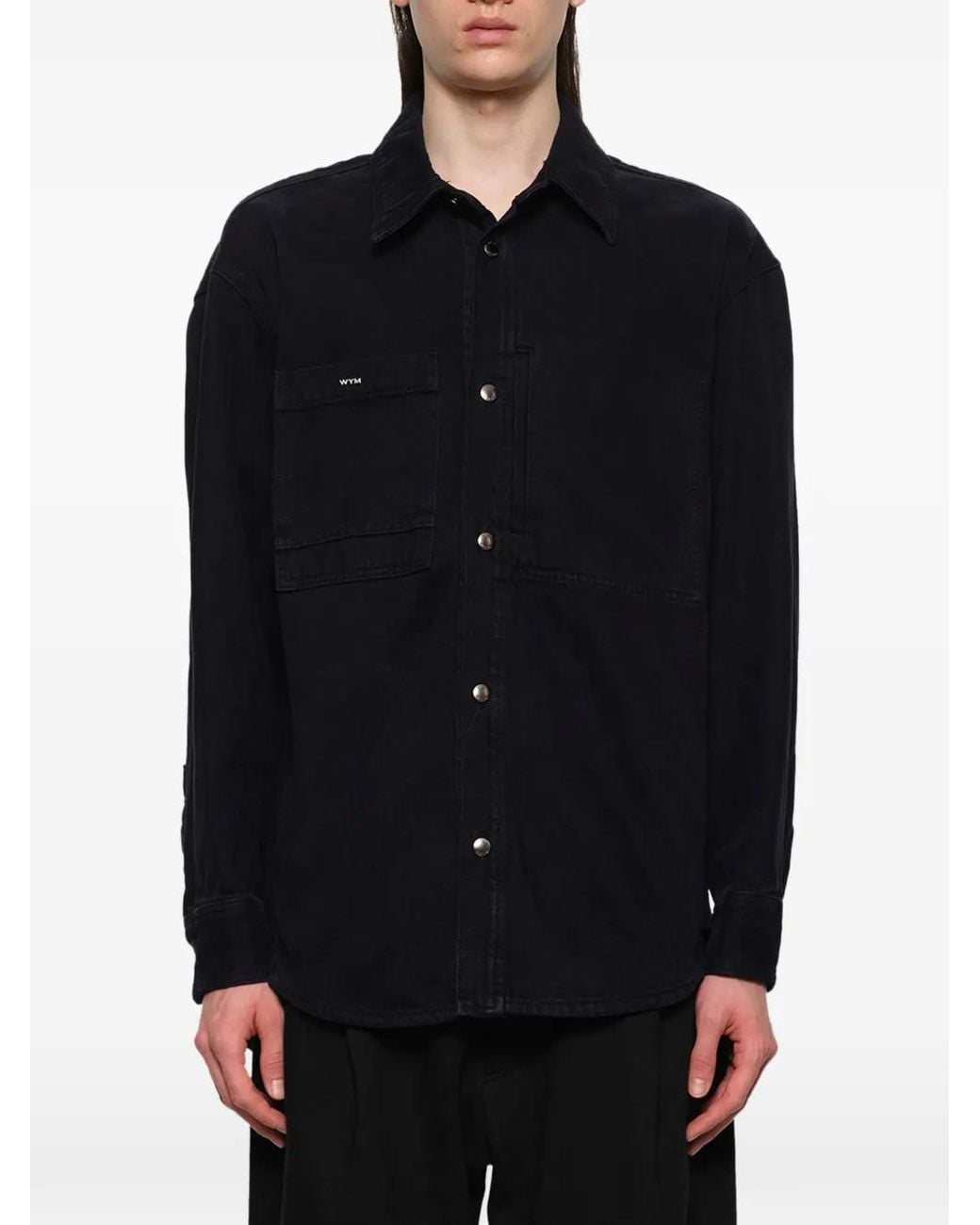 Wooyoungmi Blue Logo-Detail Denim Shirt for men