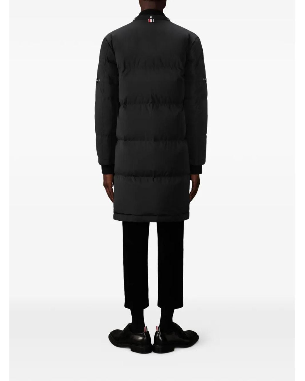 Thom Browne Black Snap-Fastening Padded Coat for men