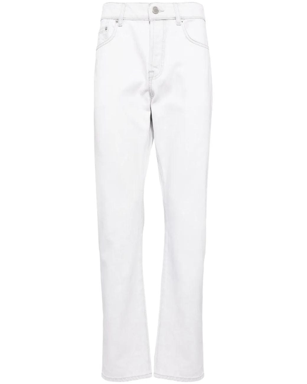 IRO White Light-Wash Straight-Leg Jeans for men