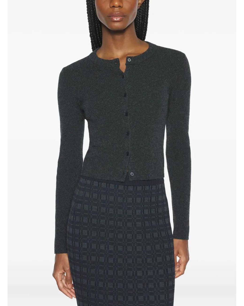 Maison Kitsuné Black Long-Sleeves Buttoned Cardigan