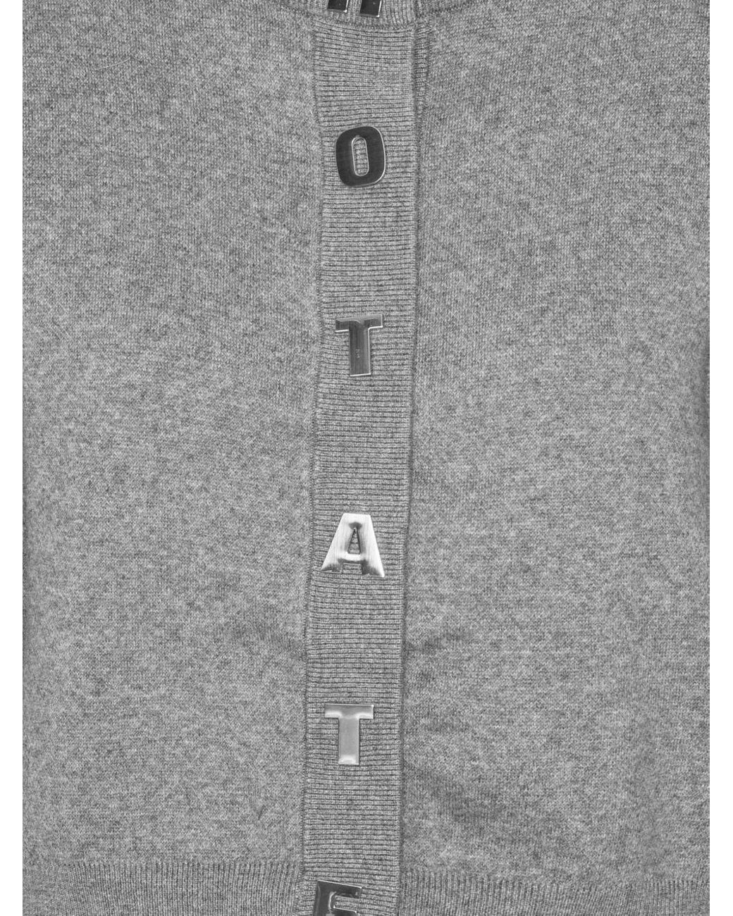 ROTATE BIRGER CHRISTENSEN Gray Letter Cardigan aus festem Strick