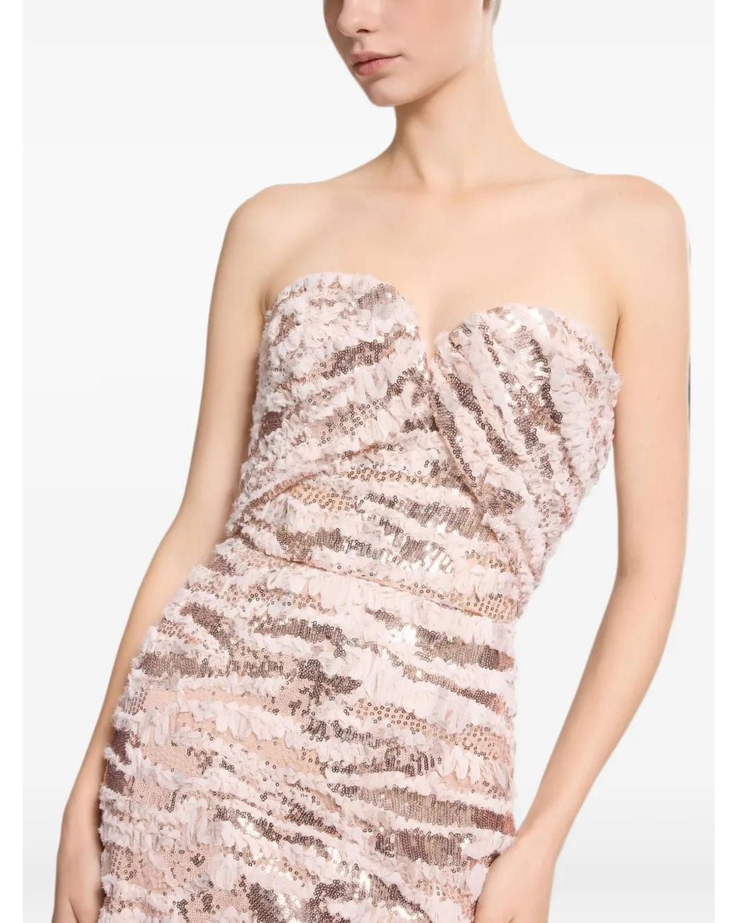 Elie Saab Pink Robe-Bustier À Sequins