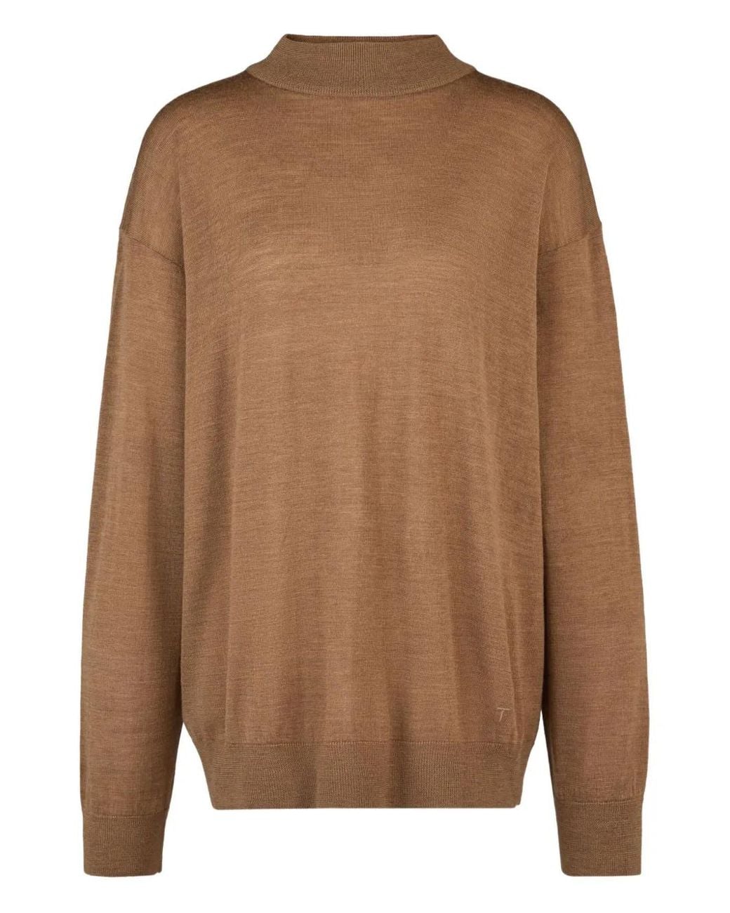 Tod's Brown Pullover Mit Stehkragen