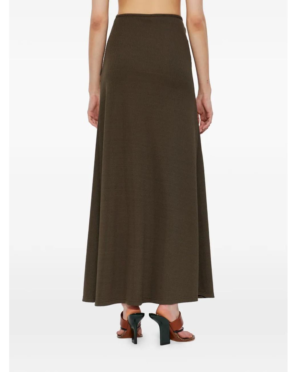 Christopher Esber Green Occhio Crystal Cascade Maxi Skirt