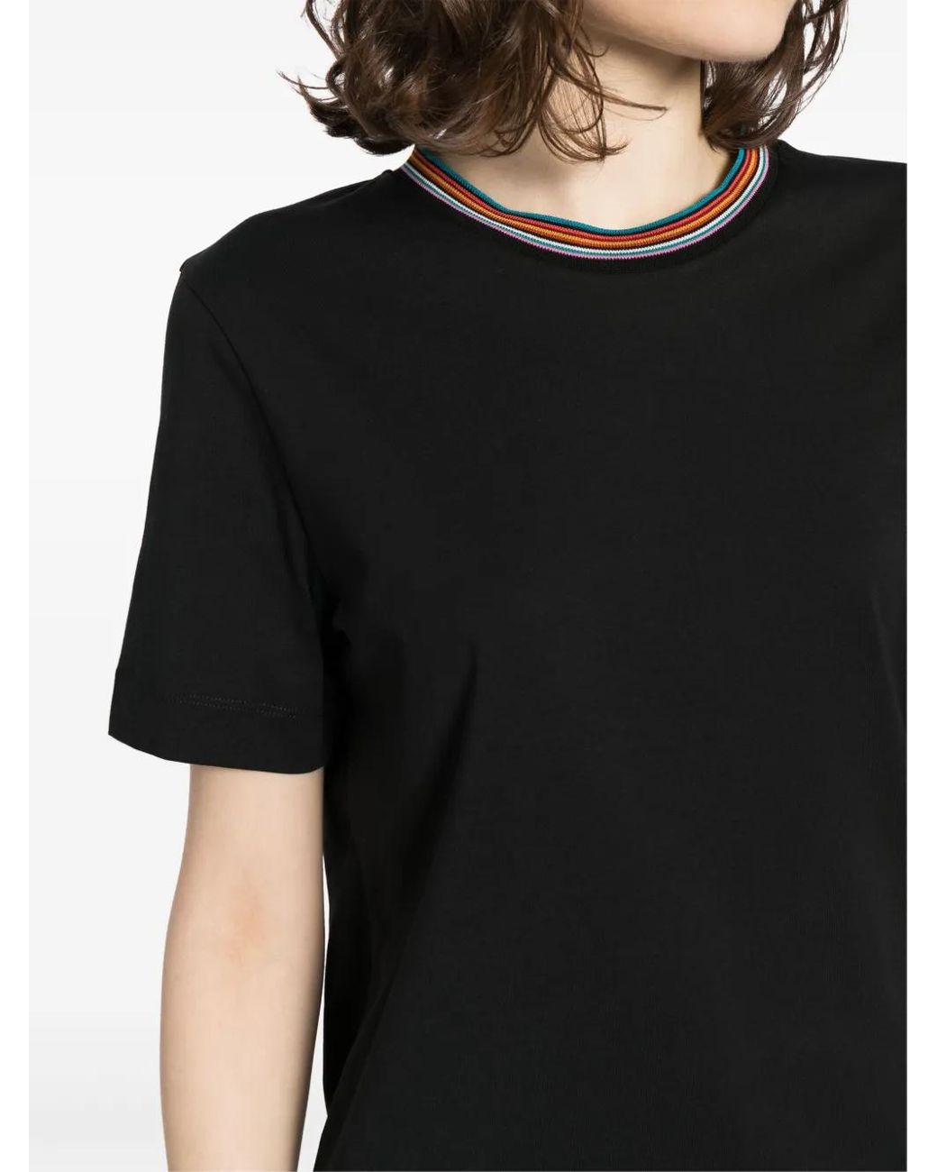 Paul Smith Black Contrast Trim Cotton Tee