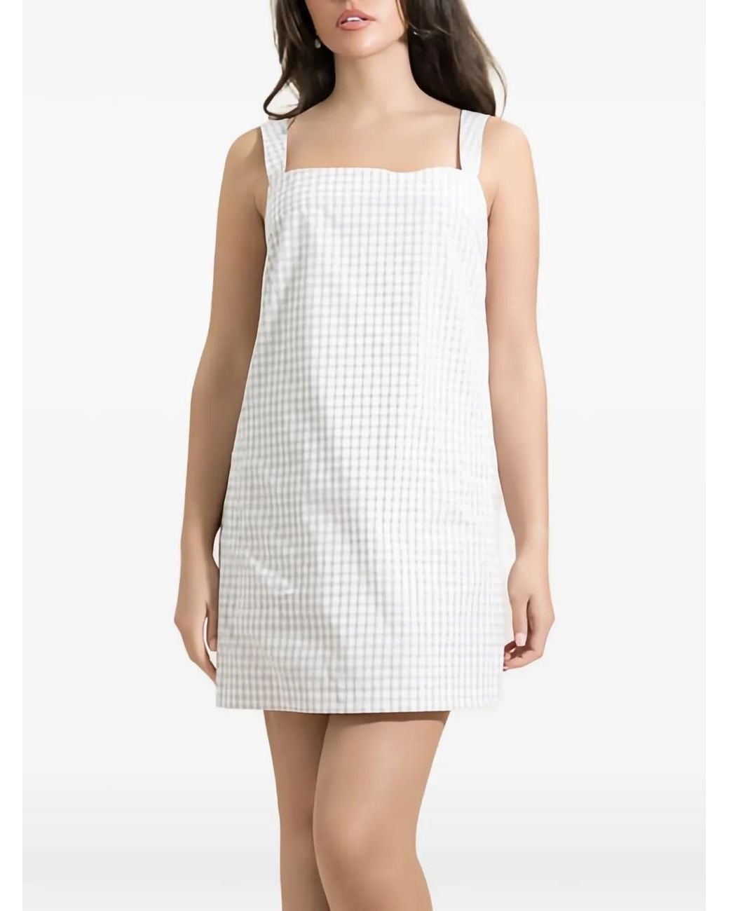 Jonathan Simkhai White Sloan Gingham Mini Dress