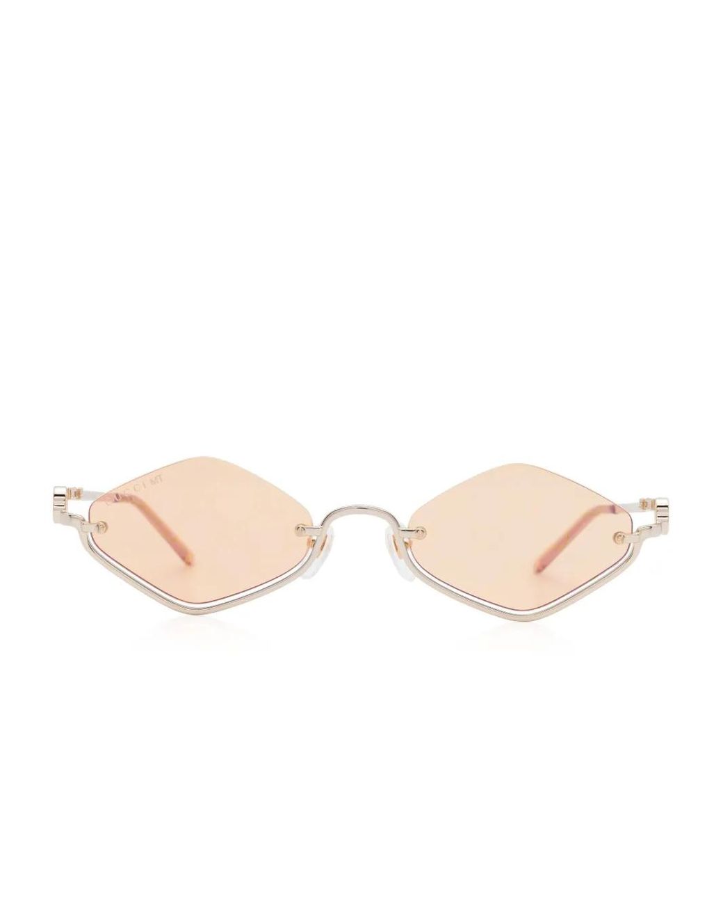 Gucci Pink Upside Down Diamond-Shape Sunglasses