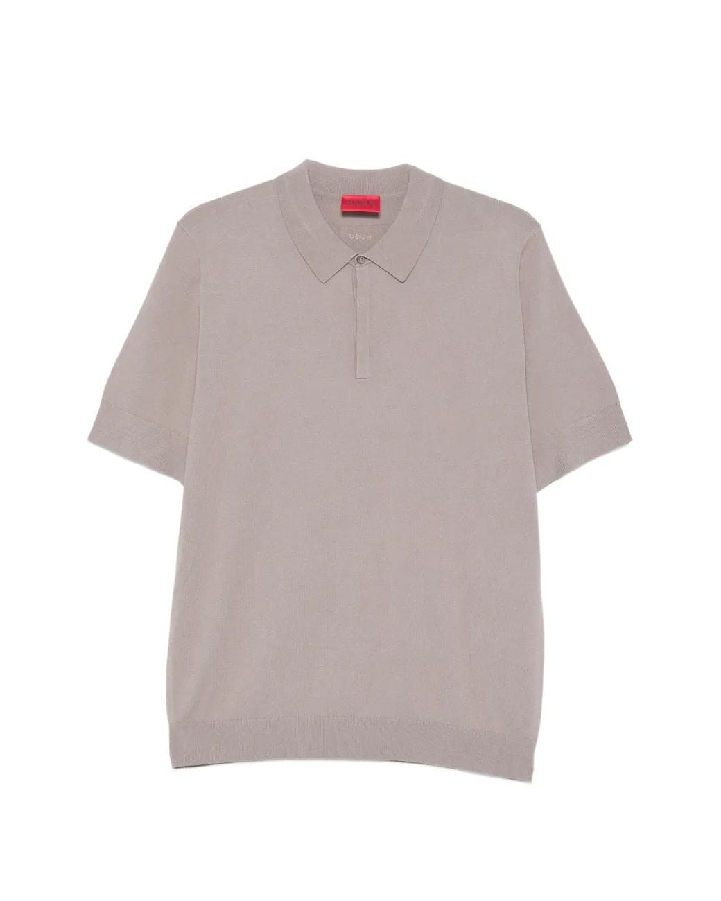 Boss Gray Knit Polo Sweater With Covered Placket for men