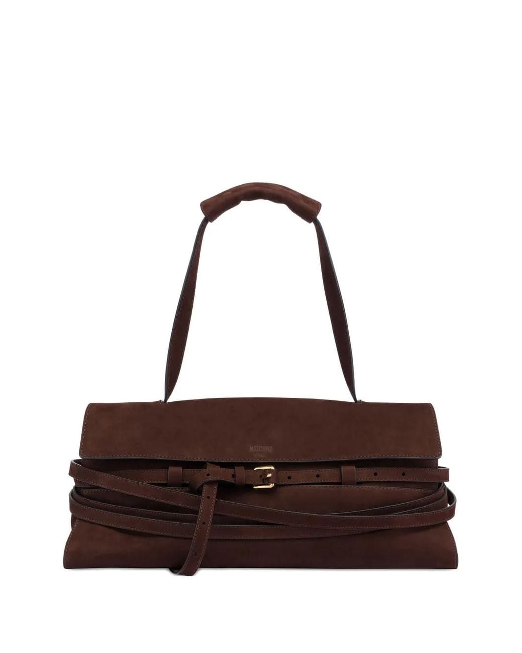 Moschino Brown Tie Me Shoulder Bag