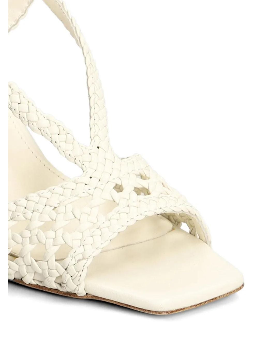 Lola Cruz White Tabata Braided Slingback Sandals