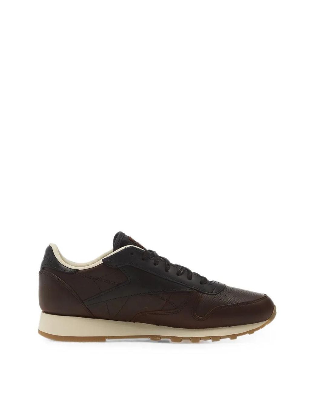 Reebok Black Classic Leather Lace-Up Sneakers