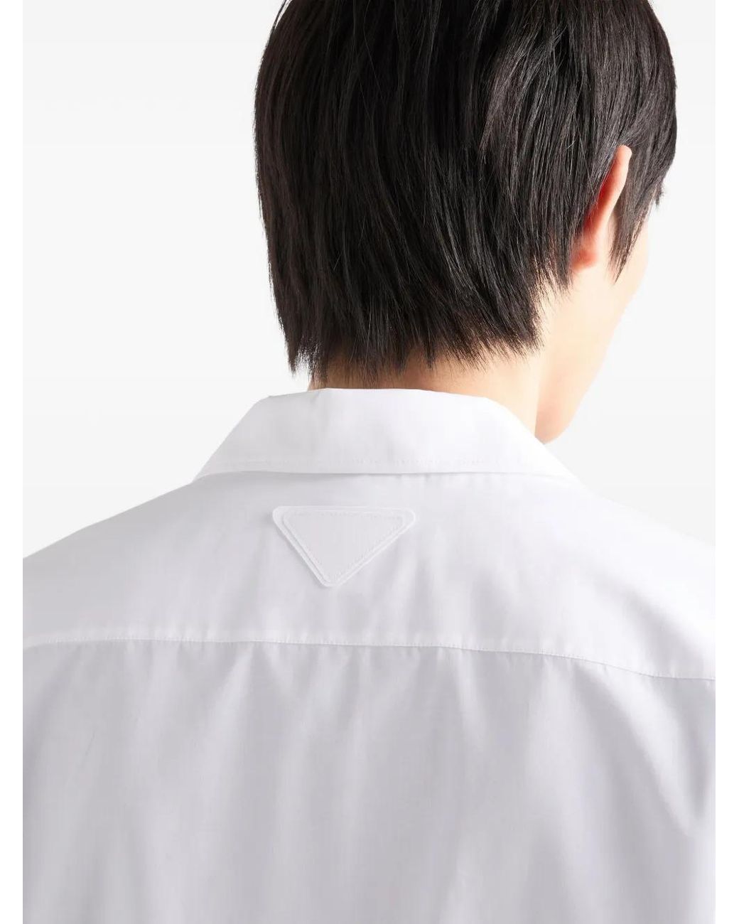 Prada White Short-Sleeved Cotton Shirt for men